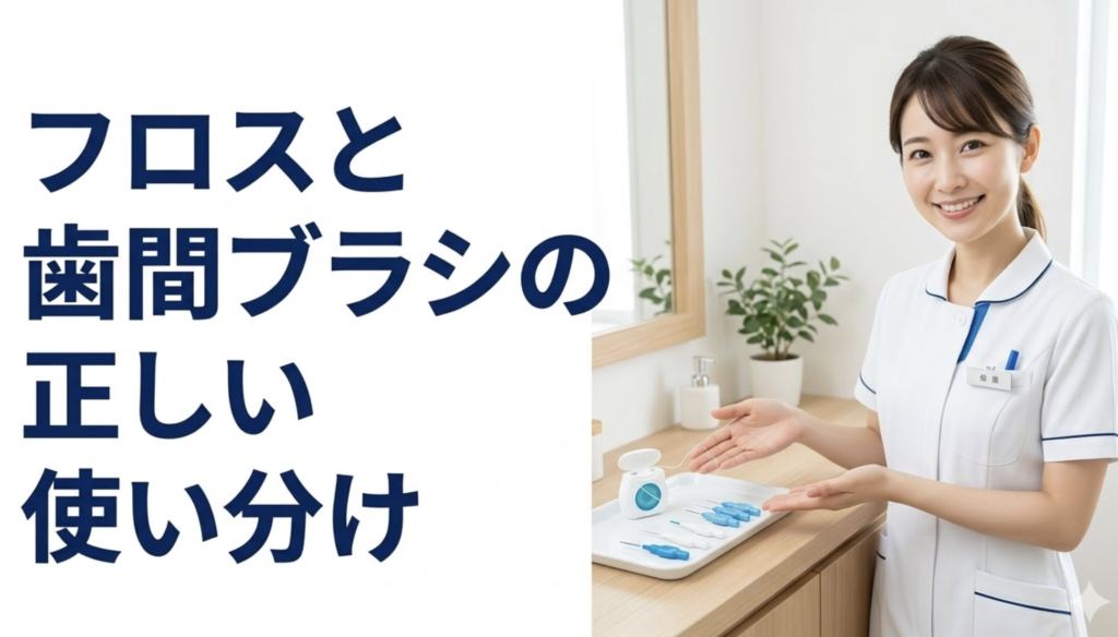 デンタルフロスと歯間ブラシの違いと使い分けを解説する湘南予防・歯科室のブログ画像