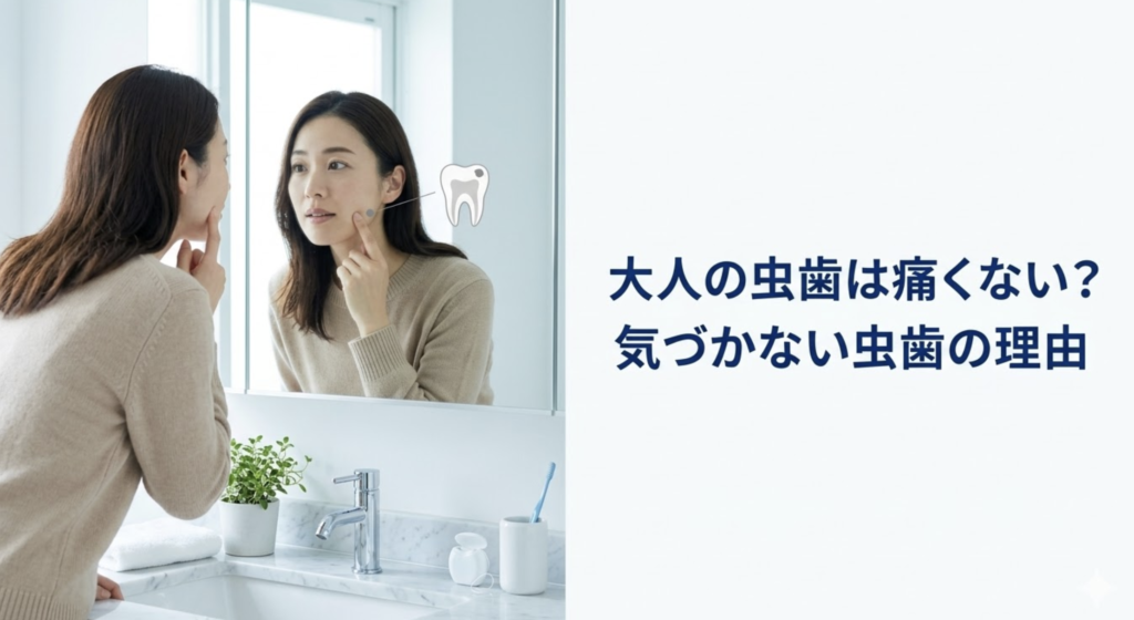 痛くないまま進むことがある大人の虫歯と予防歯科での早期発見について解説する湘南予防・歯科室のブログ画像