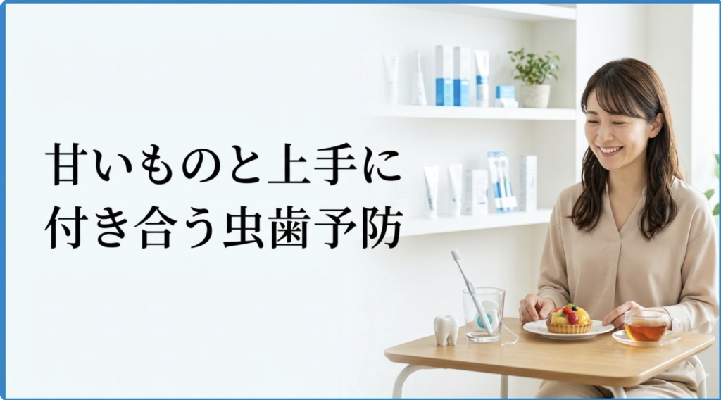 甘いものと上手に付き合いながら虫歯リスクを下げる方法を解説する湘南予防・歯科室のブログ画像